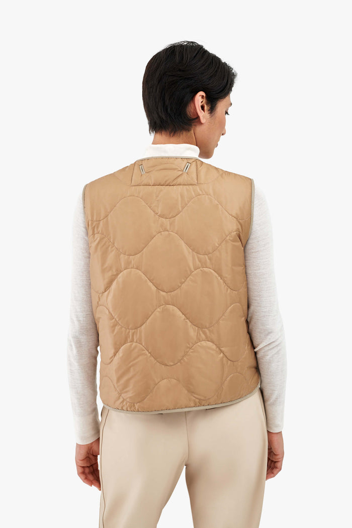 Aviator Shearling Vest - Taupe / Blush