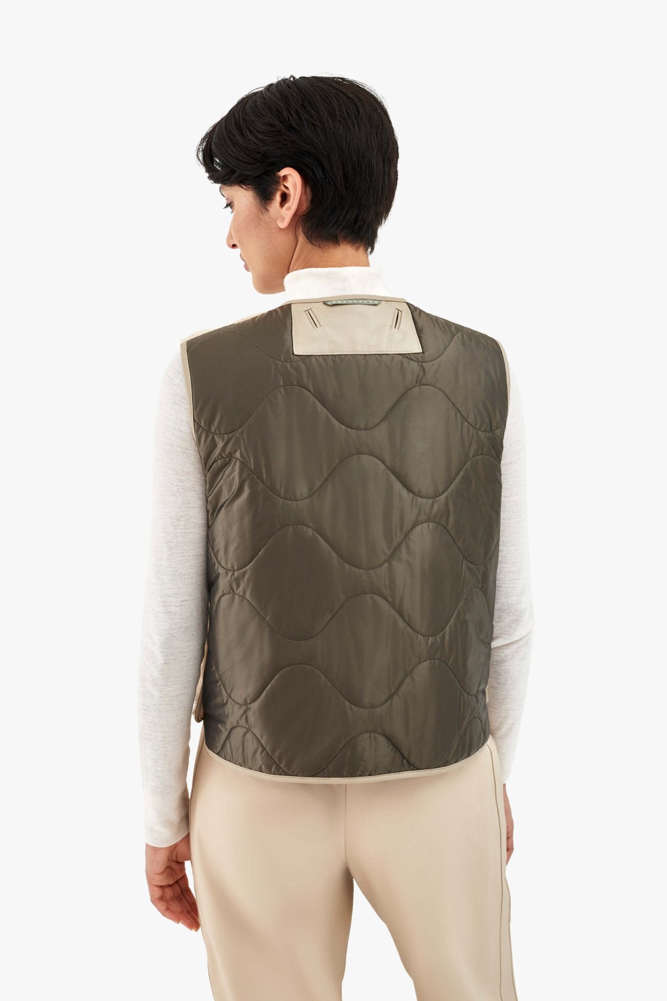 Aviator Shearling Vest - Taupe / Blush