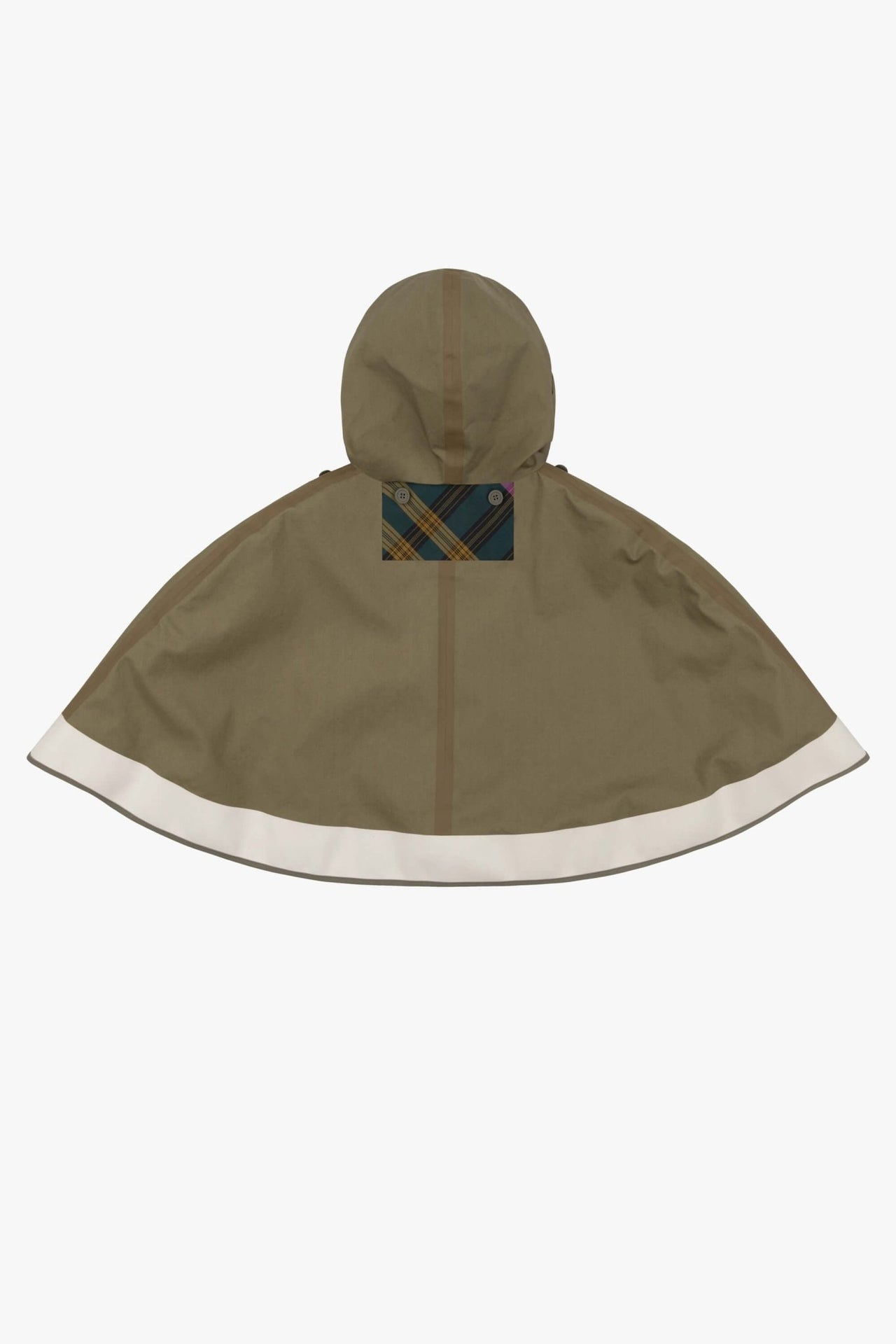 Weatherproof Bonded Hooded Cape - Olive / Chartreuse & Antique Gold