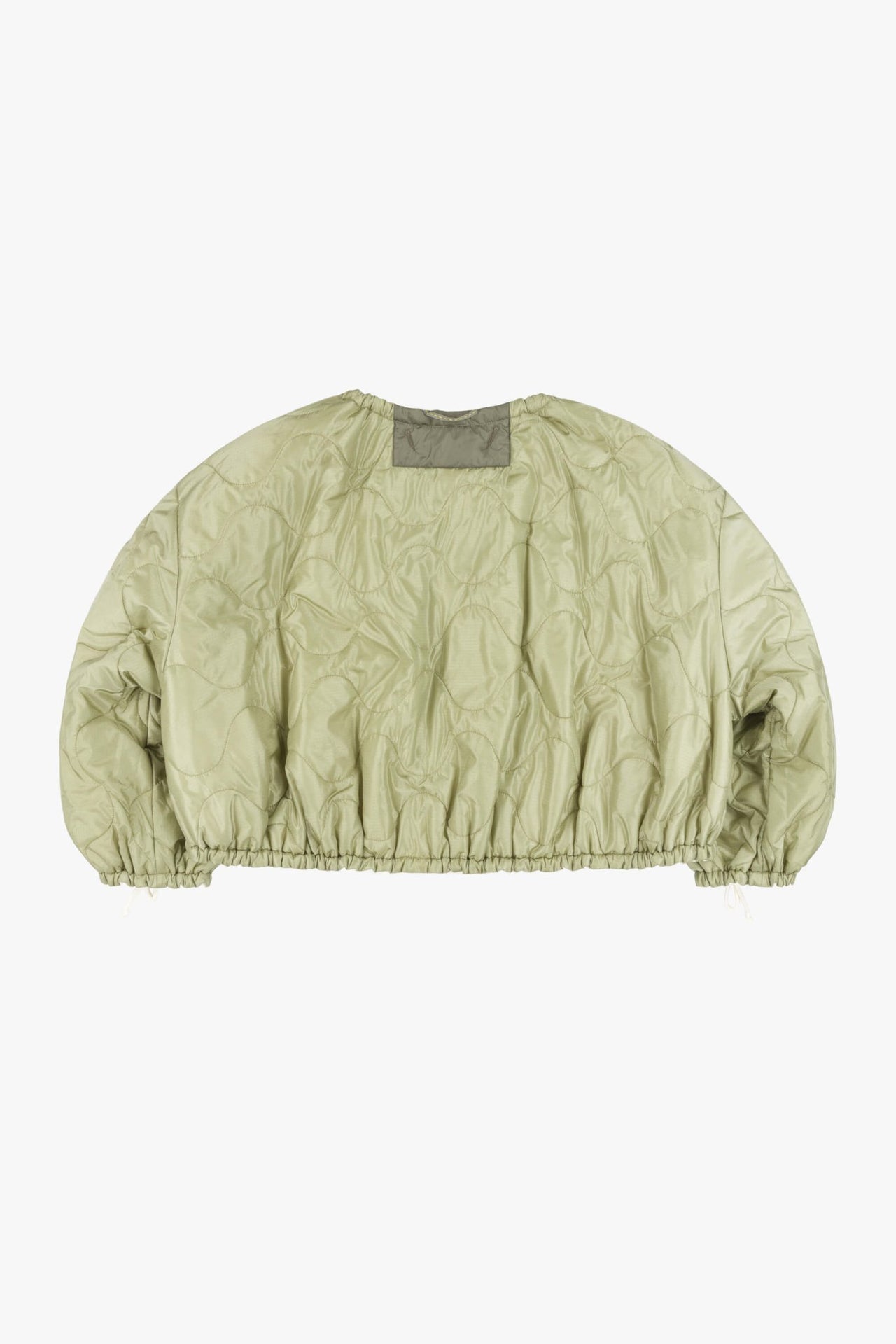 Parachute Quilted Bomber - Pale Sage / White