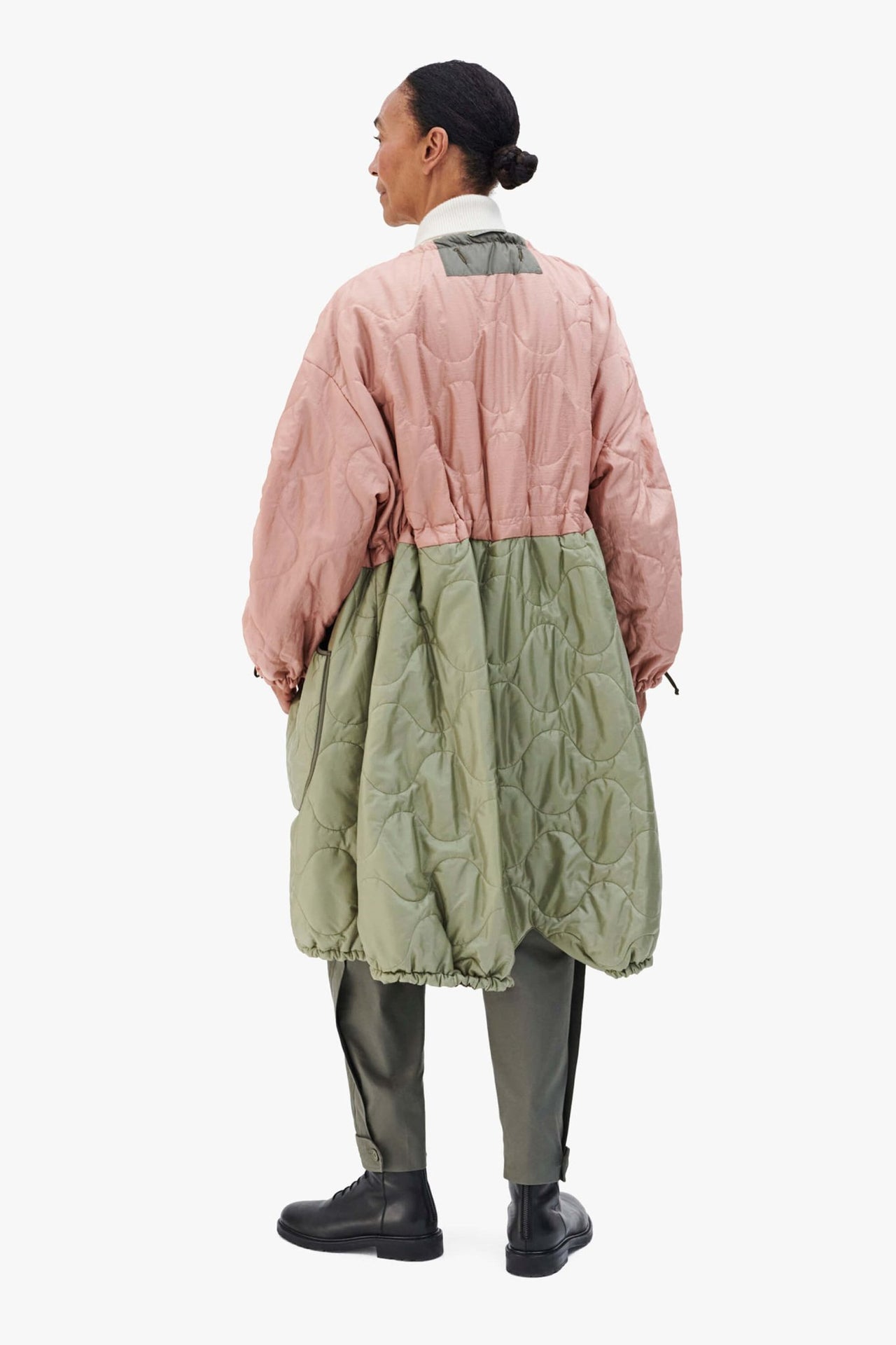 Parachute Quilted Parka - Pale Pink / Bronze