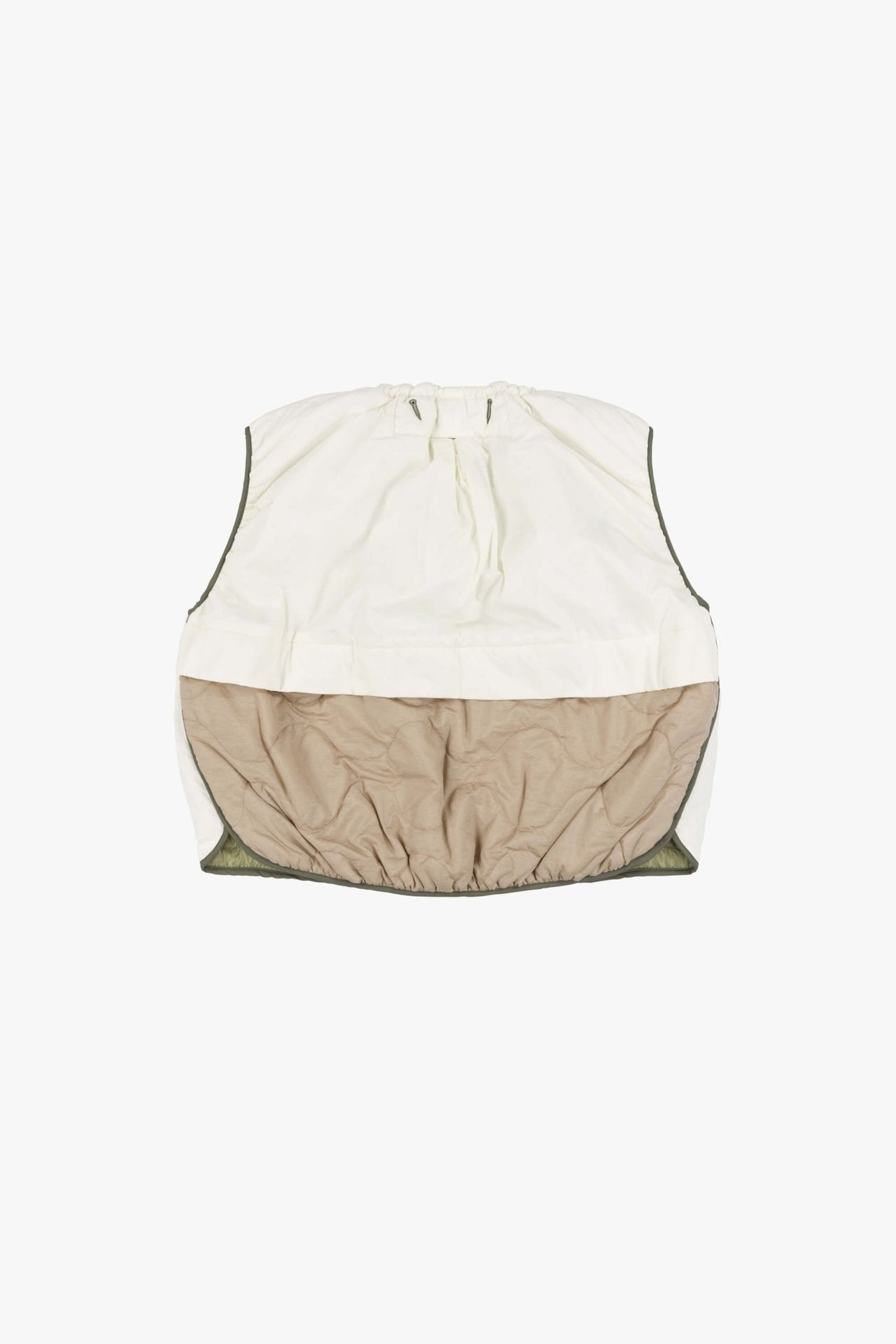 Parachute Quilted Vest - Pale Sage / White