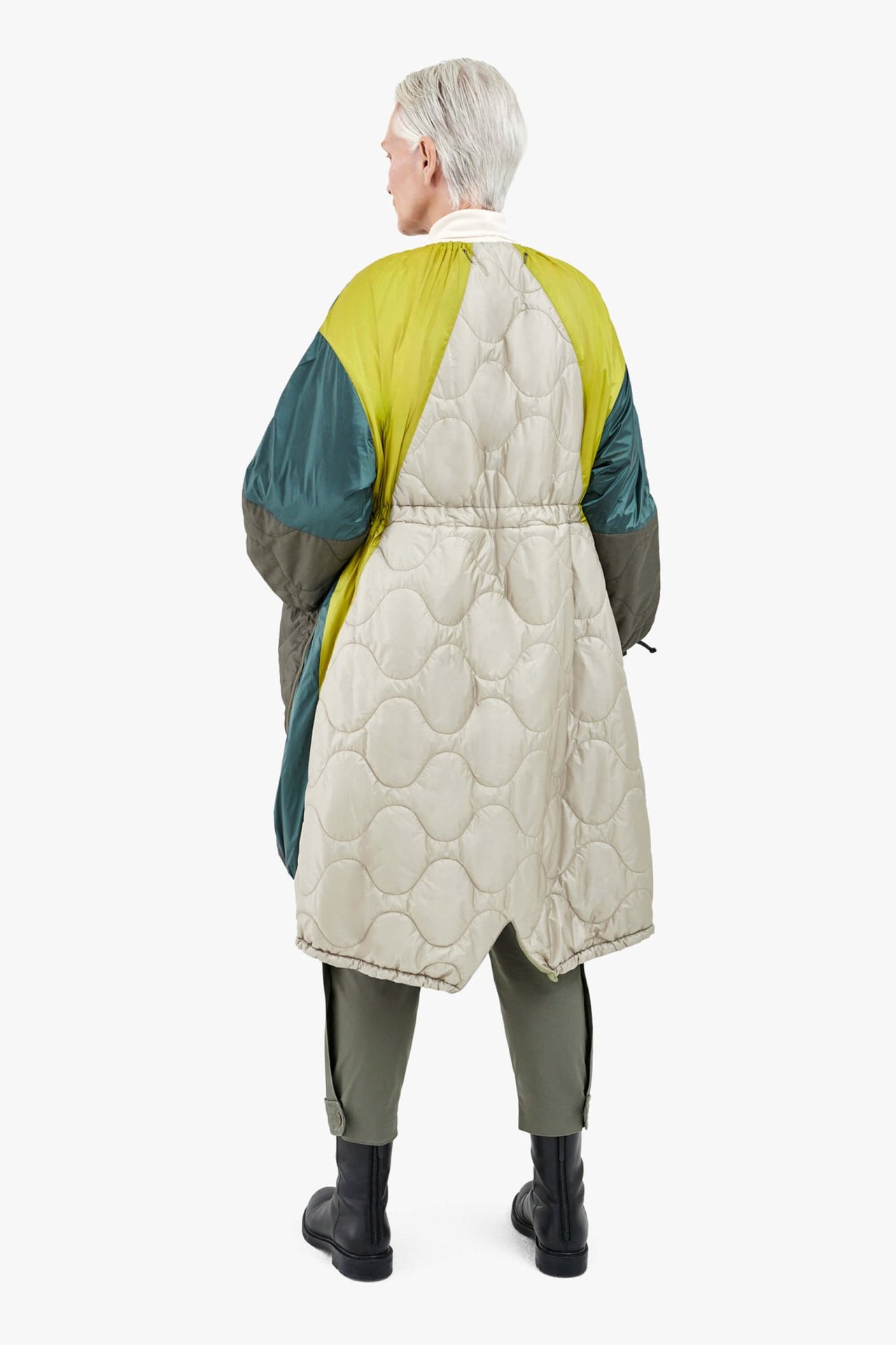 Parachute Patchwork Parka - Mineral Green & Chartreuse / Pale Sage