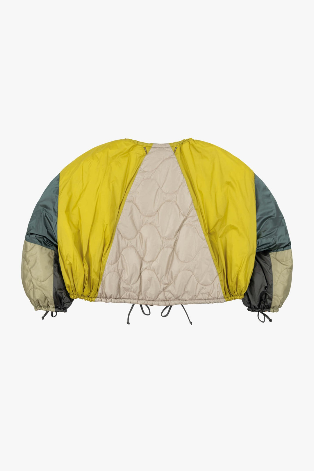 Parachute Patchwork Bomber - Mineral Green & Chartreuse / Soft Peach