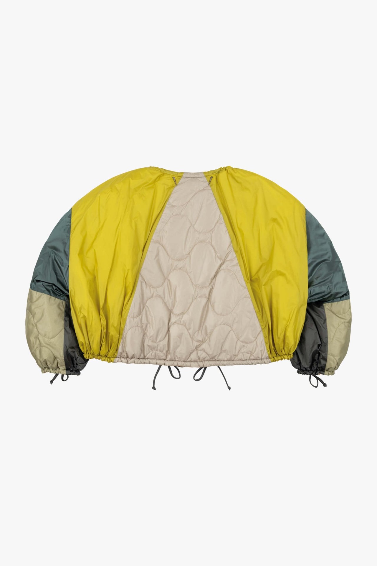 Parachute Patchwork Bomber - Mineral Green & Chartreuse / Soft Peach