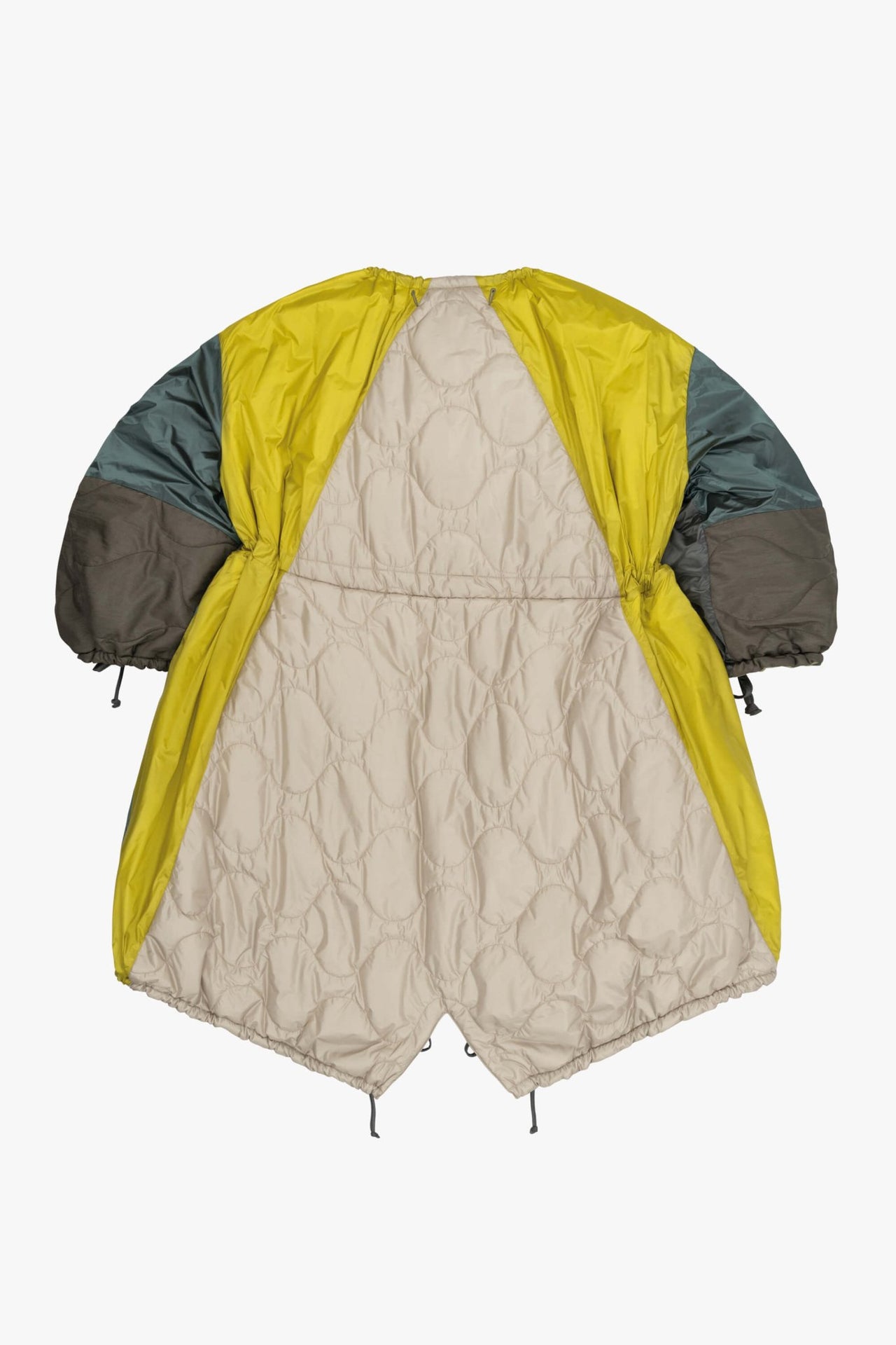 Parachute Patchwork Parka - Mineral Green & Chartreuse / Pale Sage