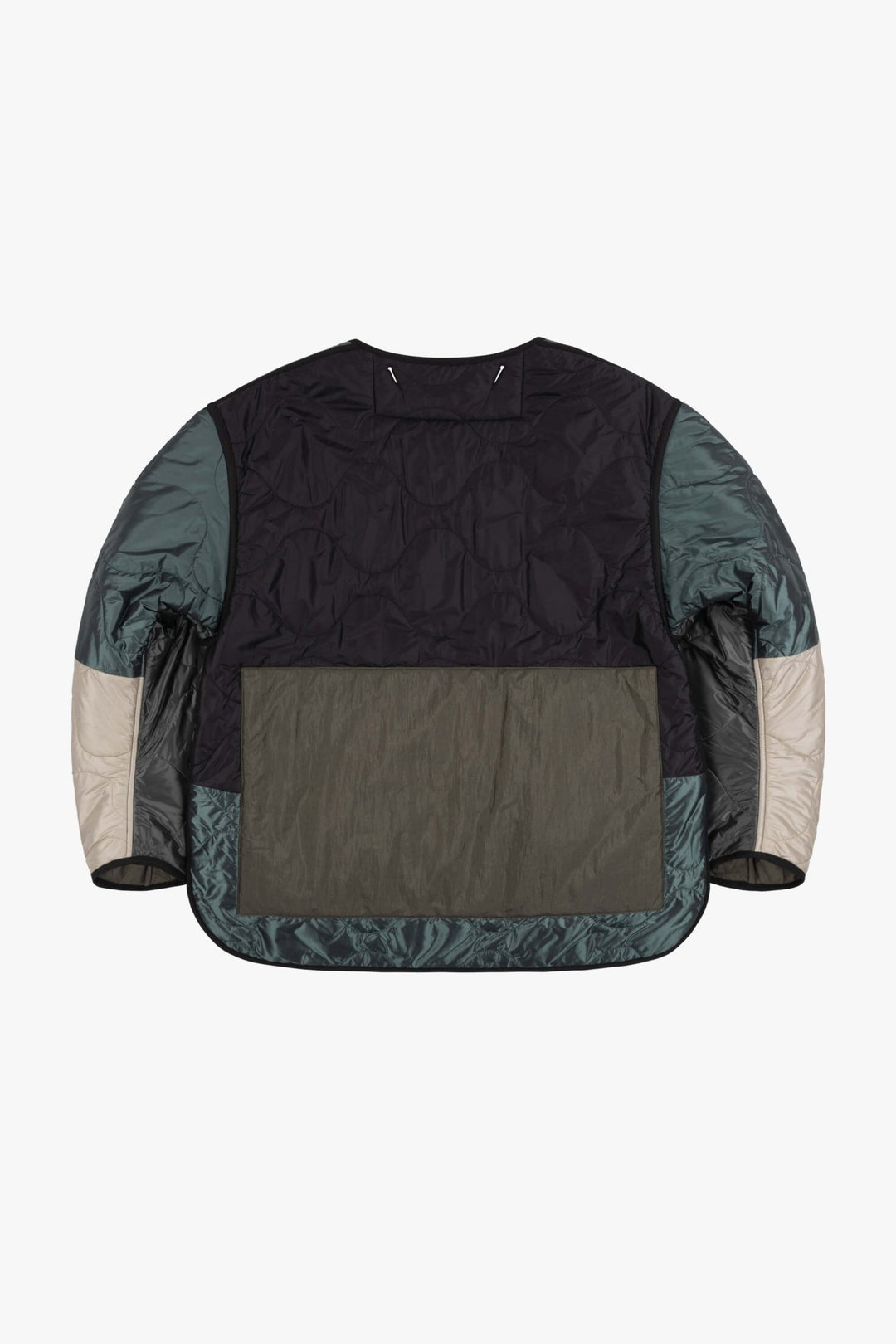 Signature Patchwork Cropped Quilt - Anthracite & Mineral Green / Dark Olive