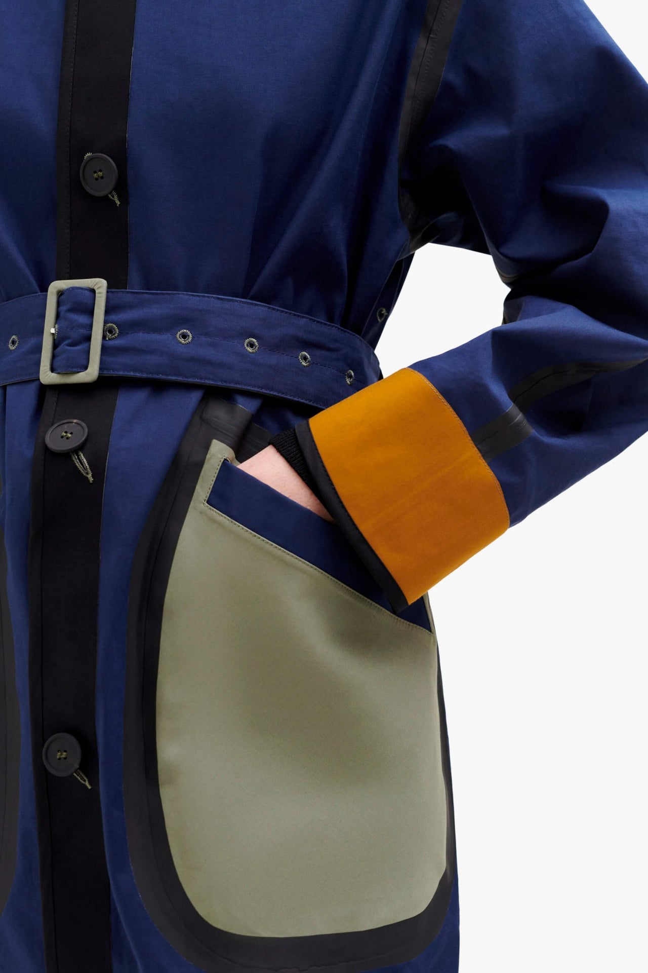 Weatherproof Bonded Raincoat - Bright Navy / Sage