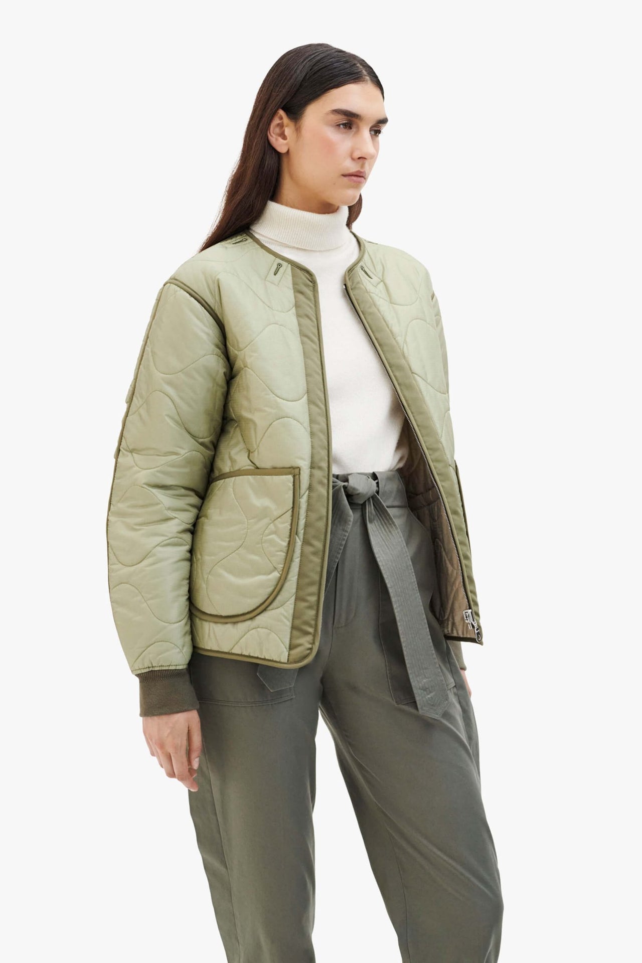 Shareable Quilt Jacket - Pale Sage / Stone