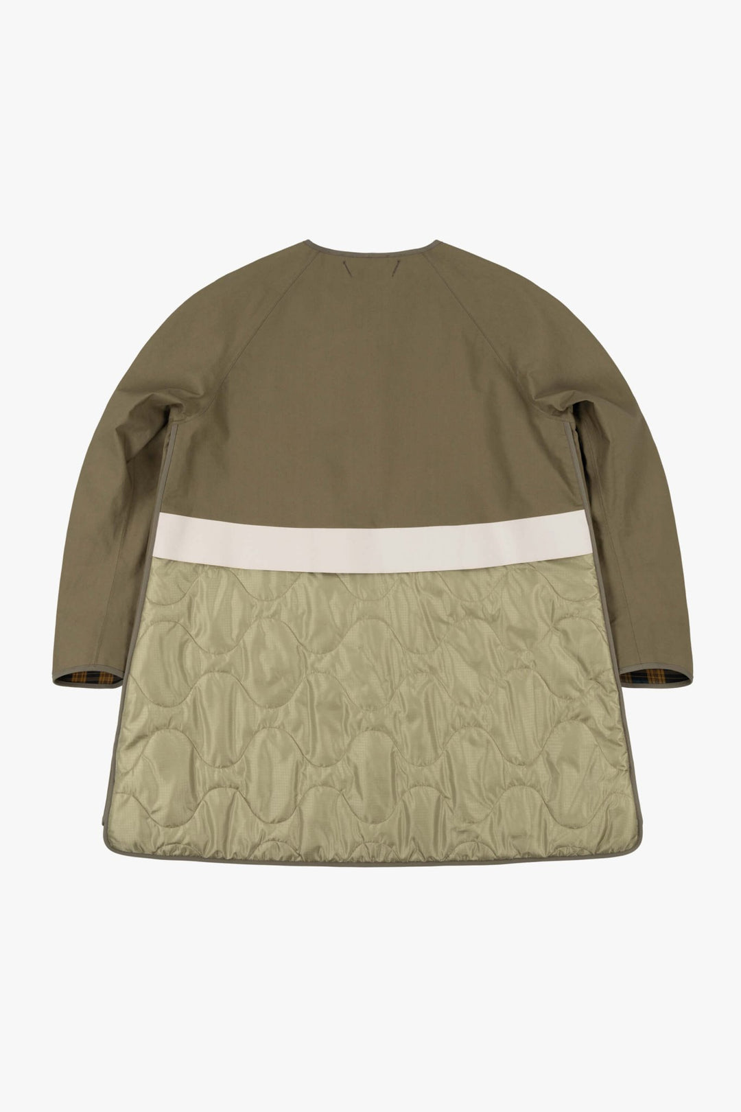 Weatherproof Bonded Short Raincoat - Pale Olive / Chartreuse