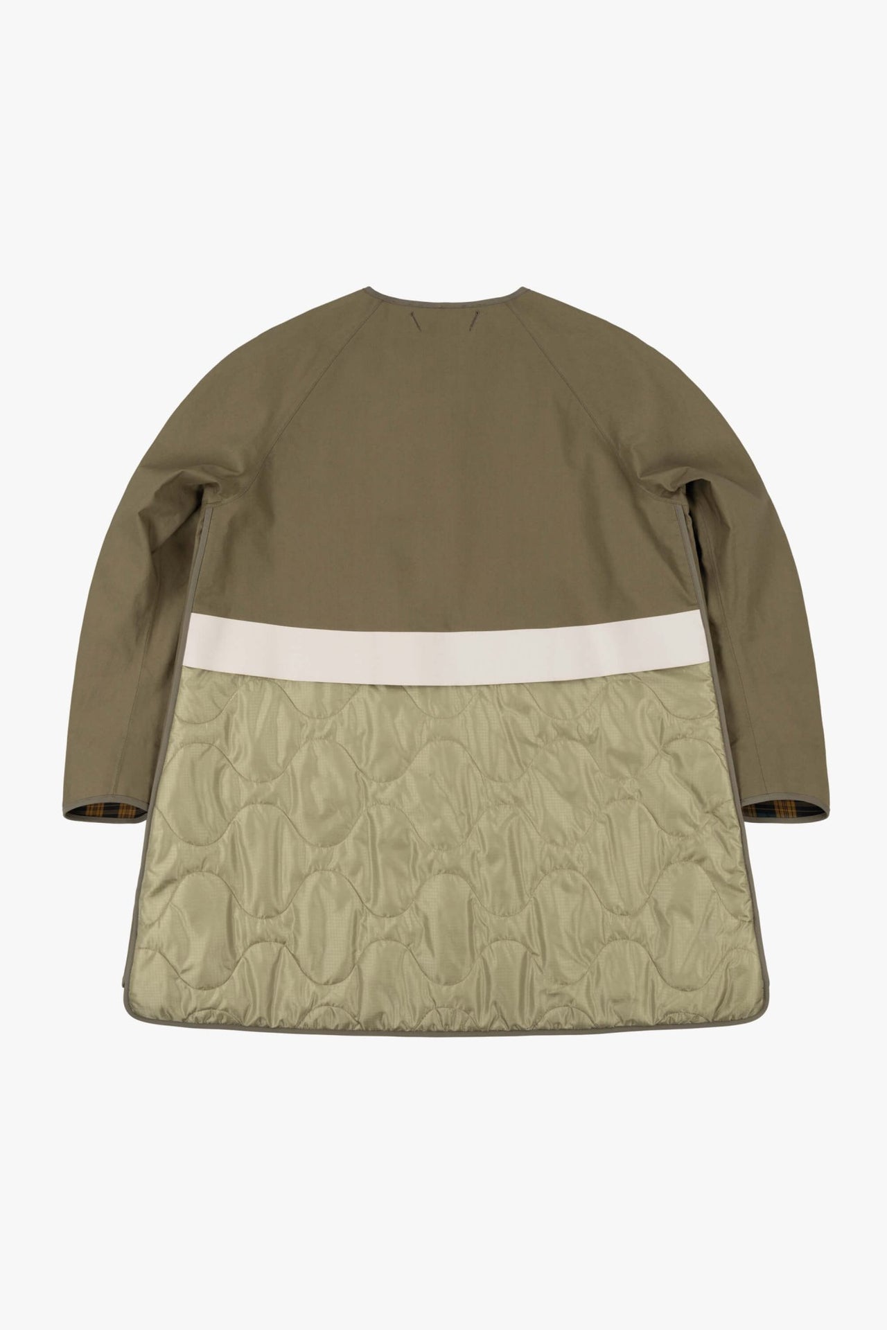Weatherproof Bonded Short Raincoat - Pale Olive / Chartreuse