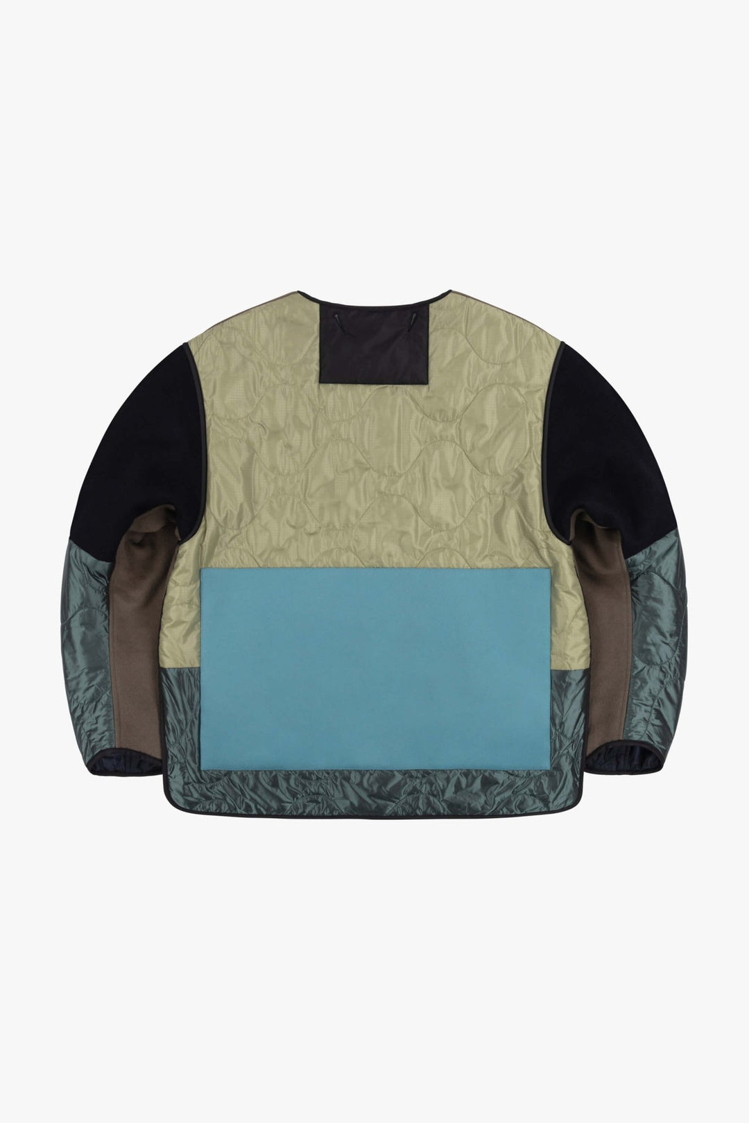 Signature Patchwork Wool Cropped Quilt - Dark Olive & Anthracite / Midnight