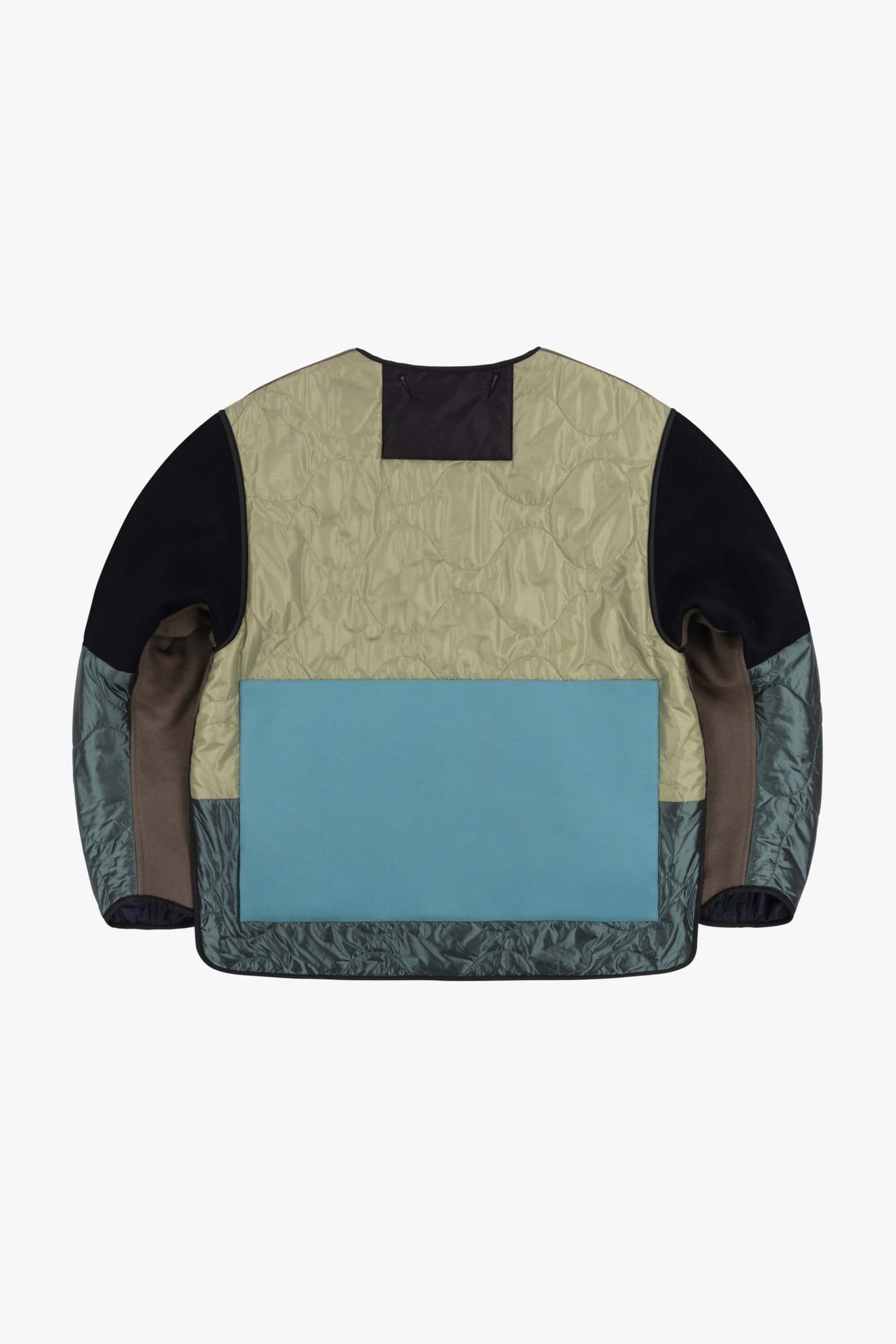 Signature Patchwork Wool Cropped Quilt - Dark Olive & Anthracite / Midnight