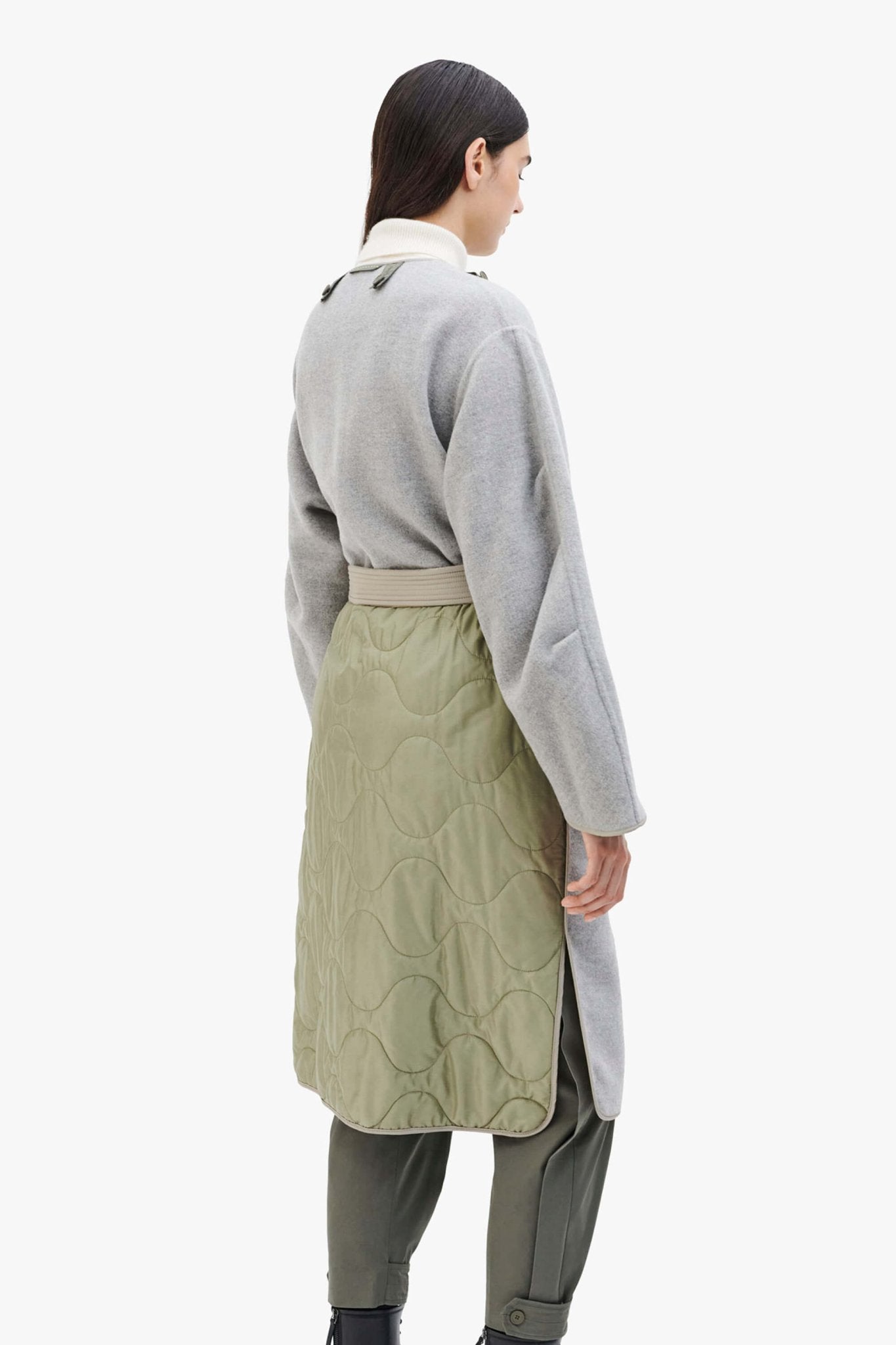 Signature Wool Parka - Taupe / Pale Grey