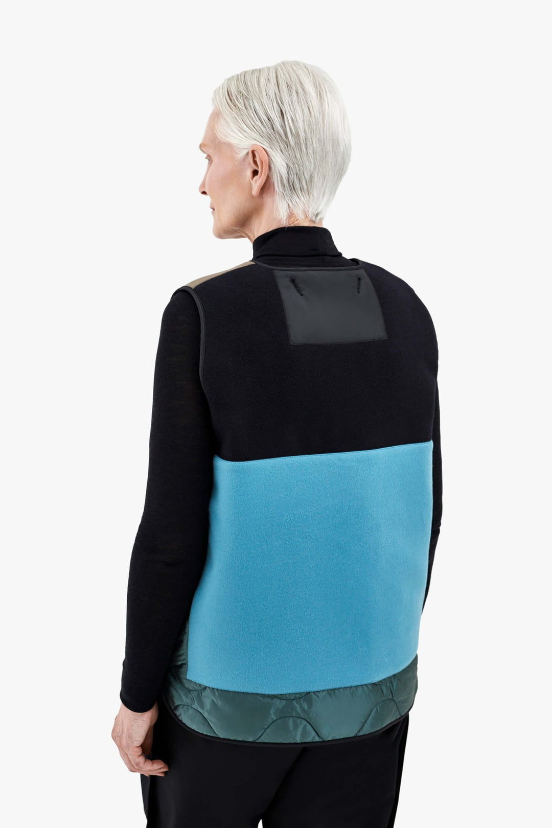 Signature Patchwork Wool Vest - Dark Olive & Navy / Anthracite