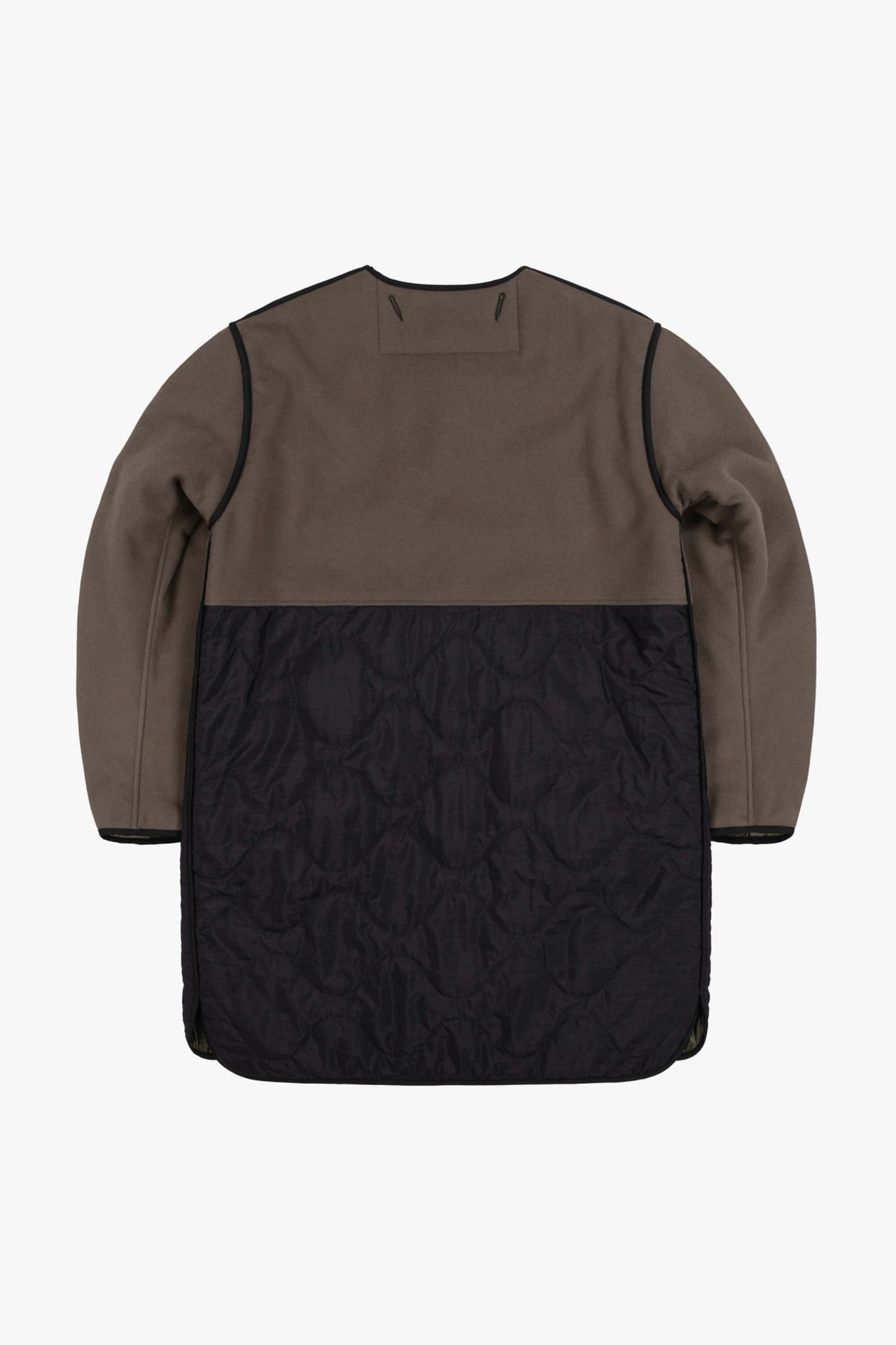 Signature Colourblock Wool Quilt - Olive & Black / Dark Olive
