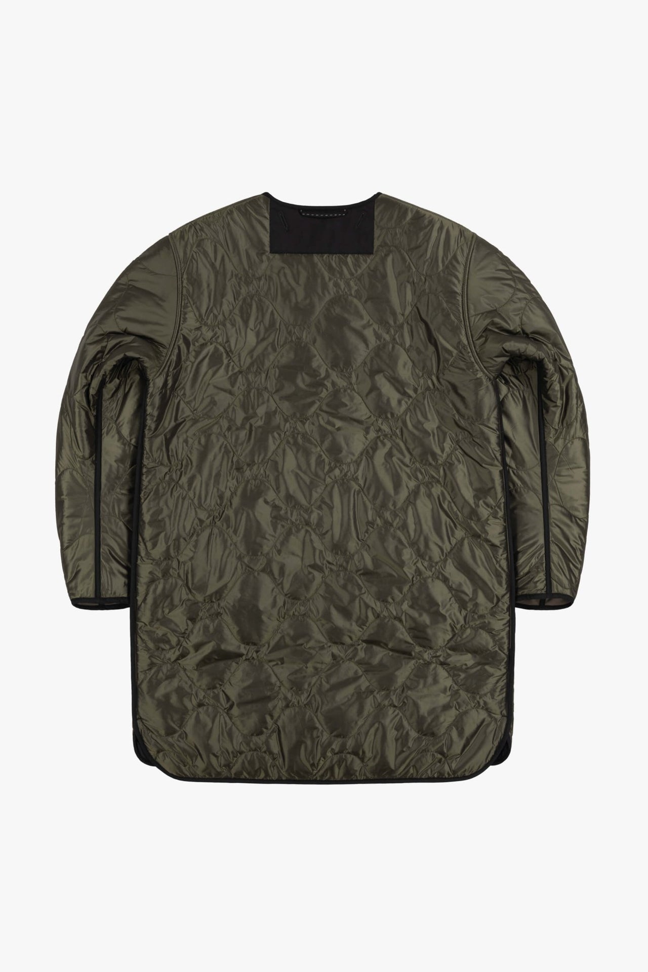 Signature Colourblock Wool Quilt - Olive & Black / Dark Olive