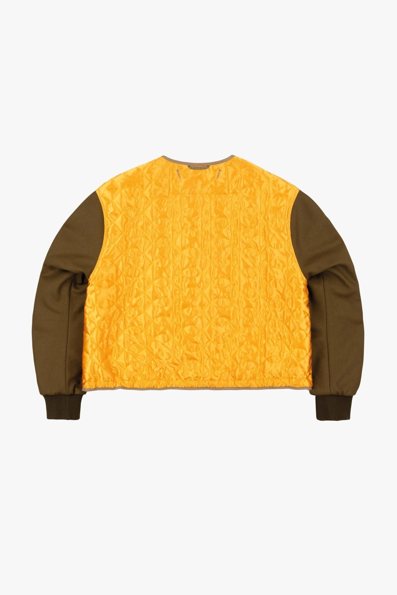 Wool Varsity Quilt Jacket - Camel & Gold / Khaki & Clementine