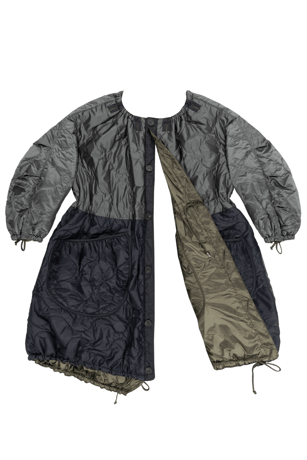 Parachute Quilted Parka - Dark Olive / Black - Layer 6