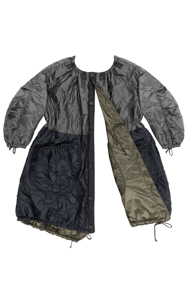 Parachute Quilted Parka - Dark Olive / Black - Layer 6
