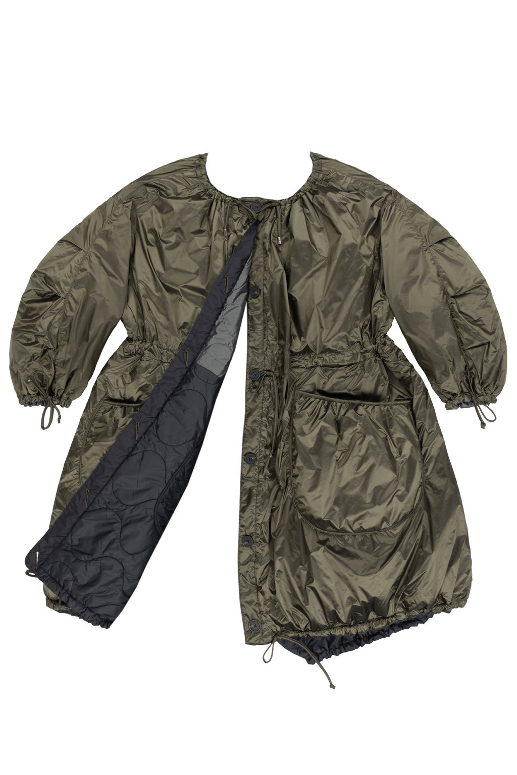 Parachute Quilted Parka - Dark Olive / Black - Layer 6