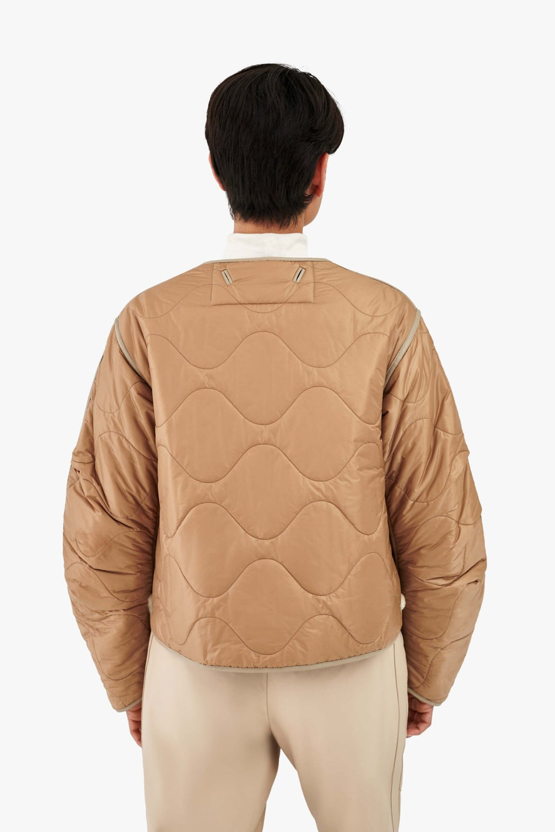 Aviator Shearling Jacket - Taupe / Blush