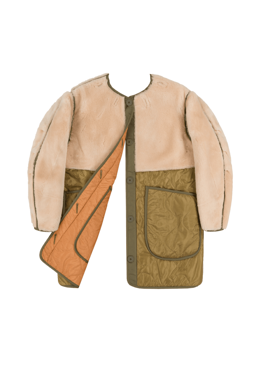 Signature Shearling Quilt - Blush / Burnt Orange - Layer 6
