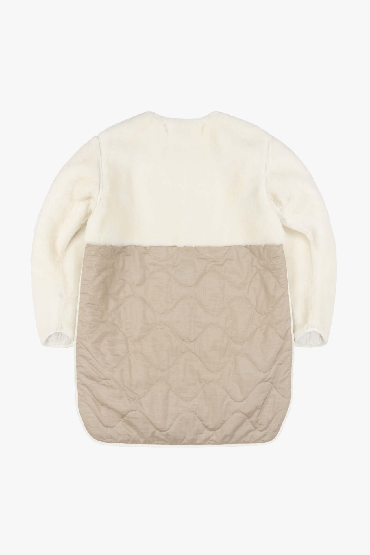 Signature Shearling Quilt - Stone / White