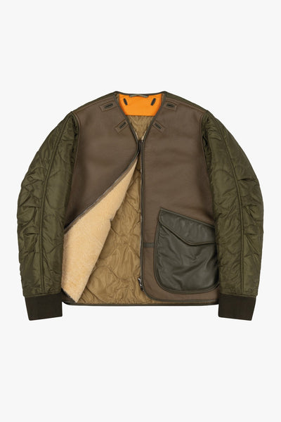 MensShearlingAviatorQuiltJacke