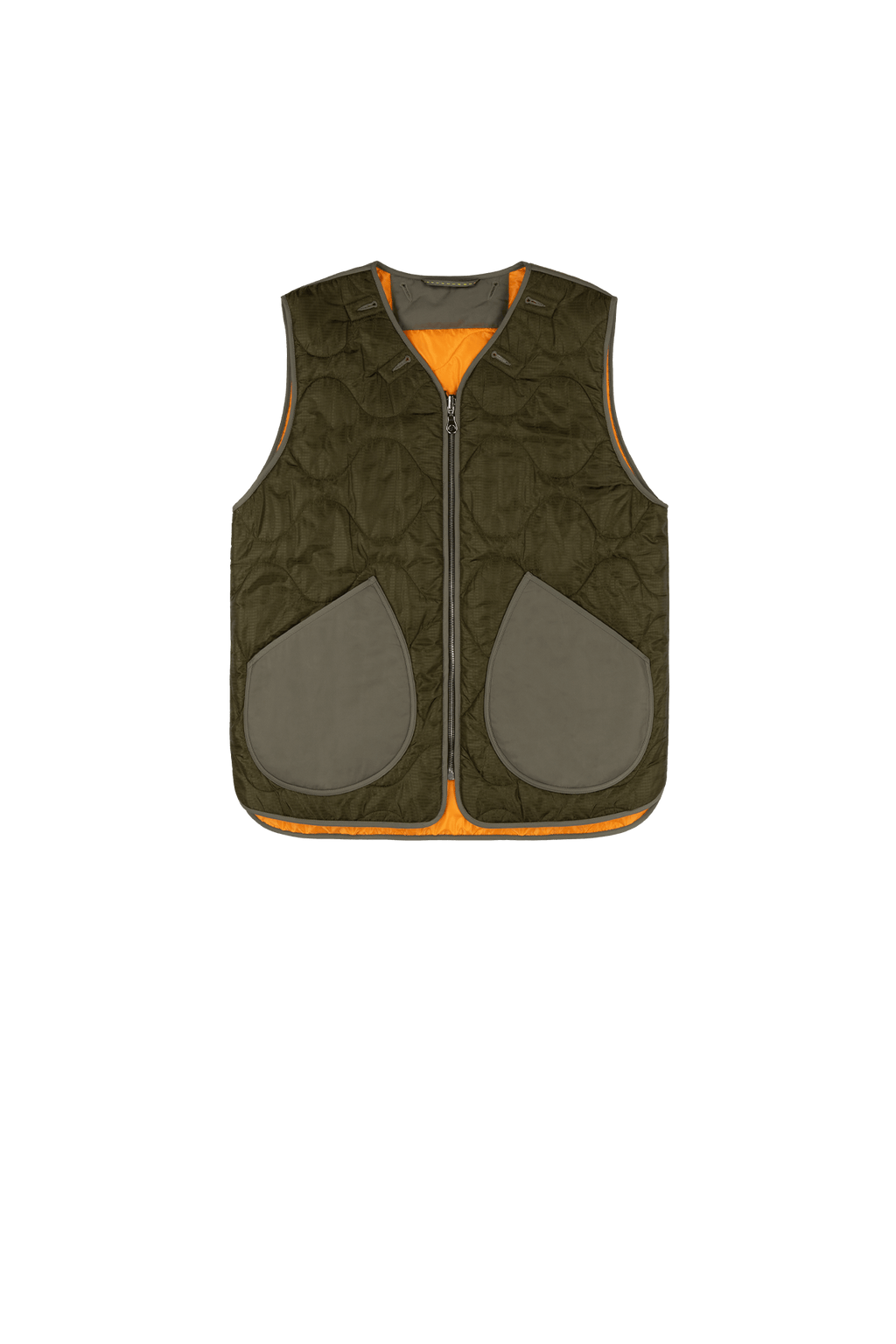 Signature Men's Utility Vest - Olive / Gold & Clementine - Layer 2