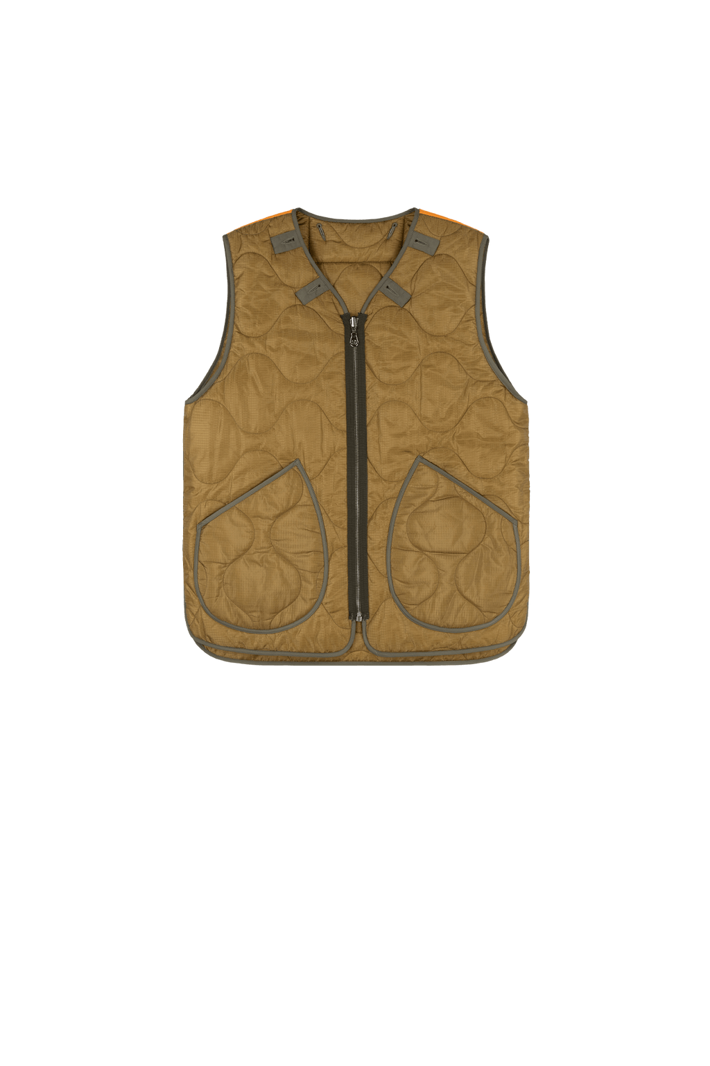 Signature Men's Utility Vest - Olive / Gold & Clementine - Layer 2