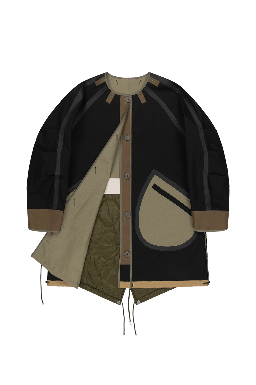 Weatherproof Men's Rain Parka - Pale Olive / Black - Layer 1