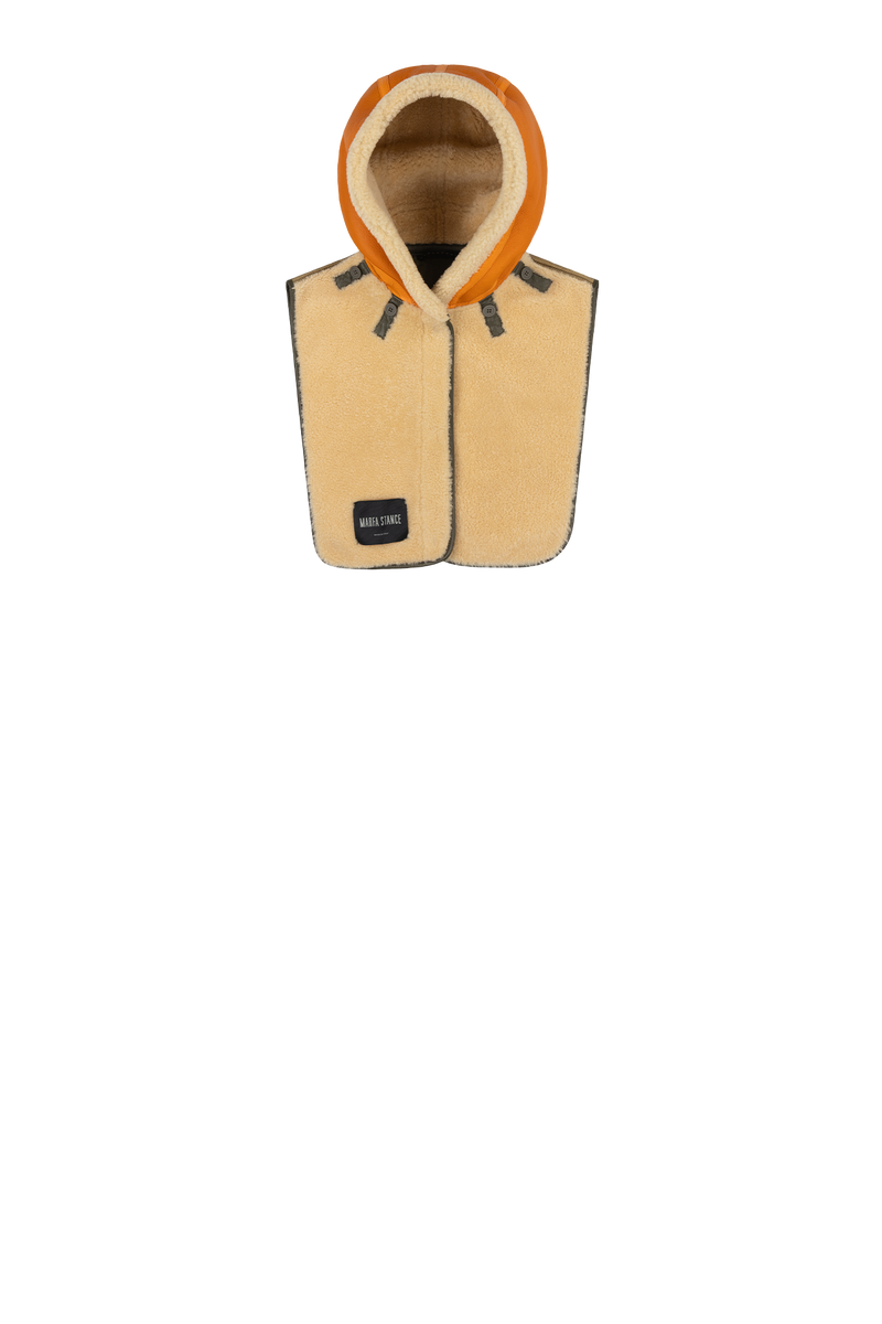 Aviator Men's Patrol Shearling Hood - Patrol Orange & Blonde / Blonde & Moss - Layer 4