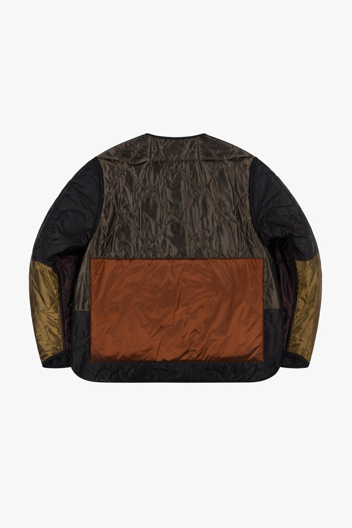 Signature Patchwork Cropped Quilt - Bordeaux / Black