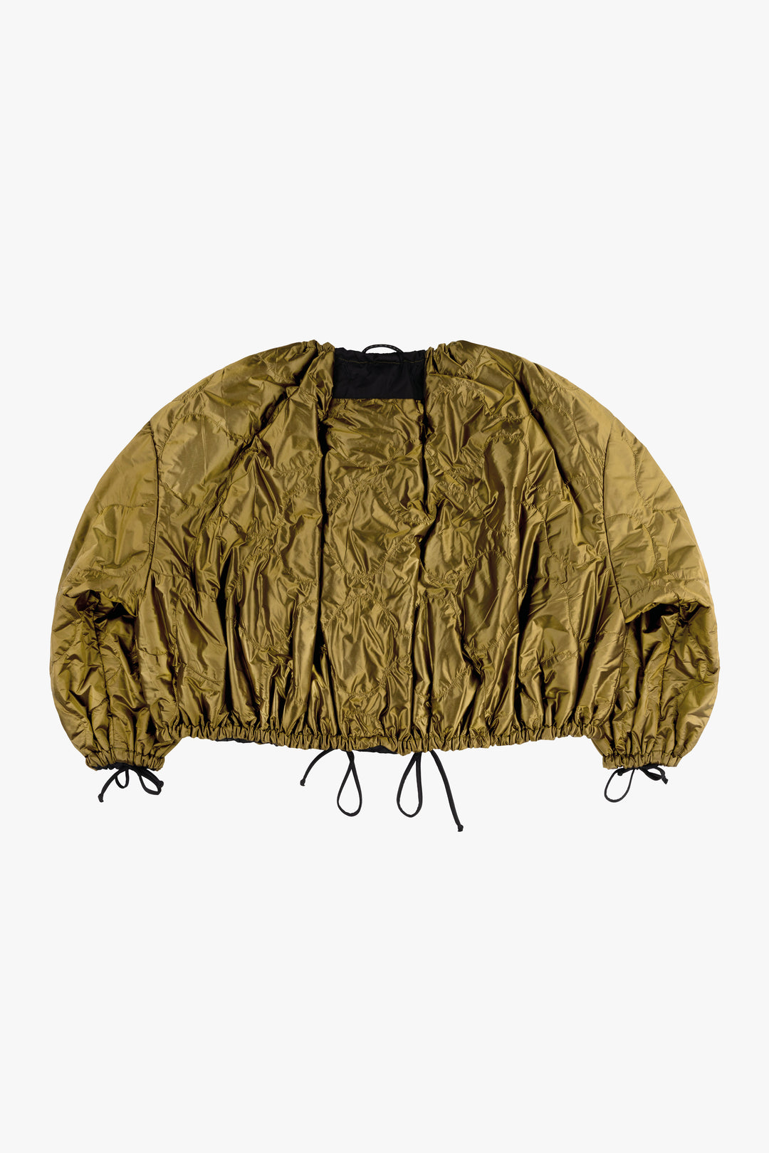 Parachute Quilted Bomber - Antique Gold / Black