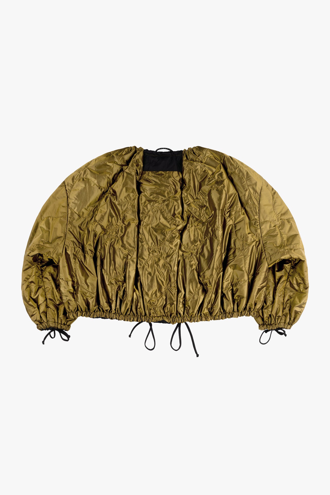 Parachute Quilted Bomber - Antique Gold / Black