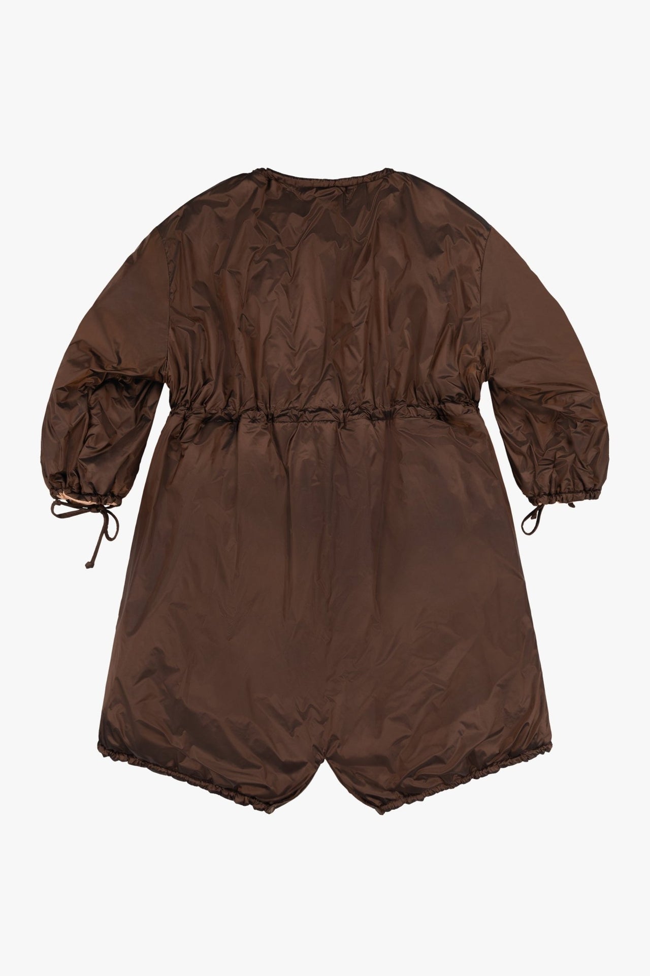 Parachute Quilted Parka - Soft Peach & Dark Umber / Dark Sienna
