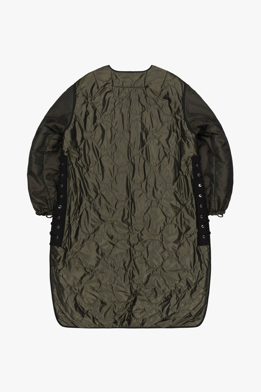 Parachute Silk Nylon Lattice Parka - Olive / Black