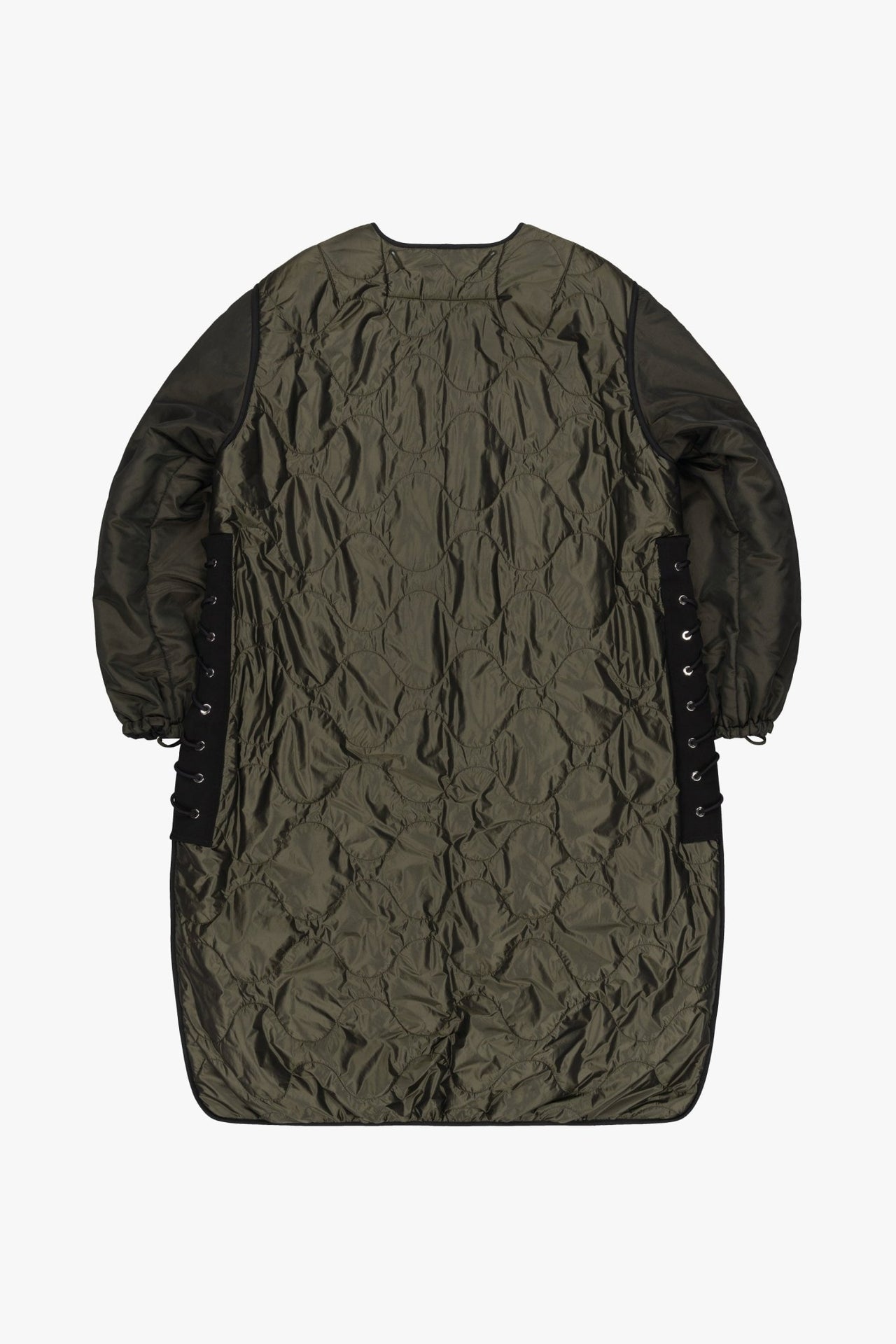 Parachute Silk Nylon Lattice Parka - Olive / Black