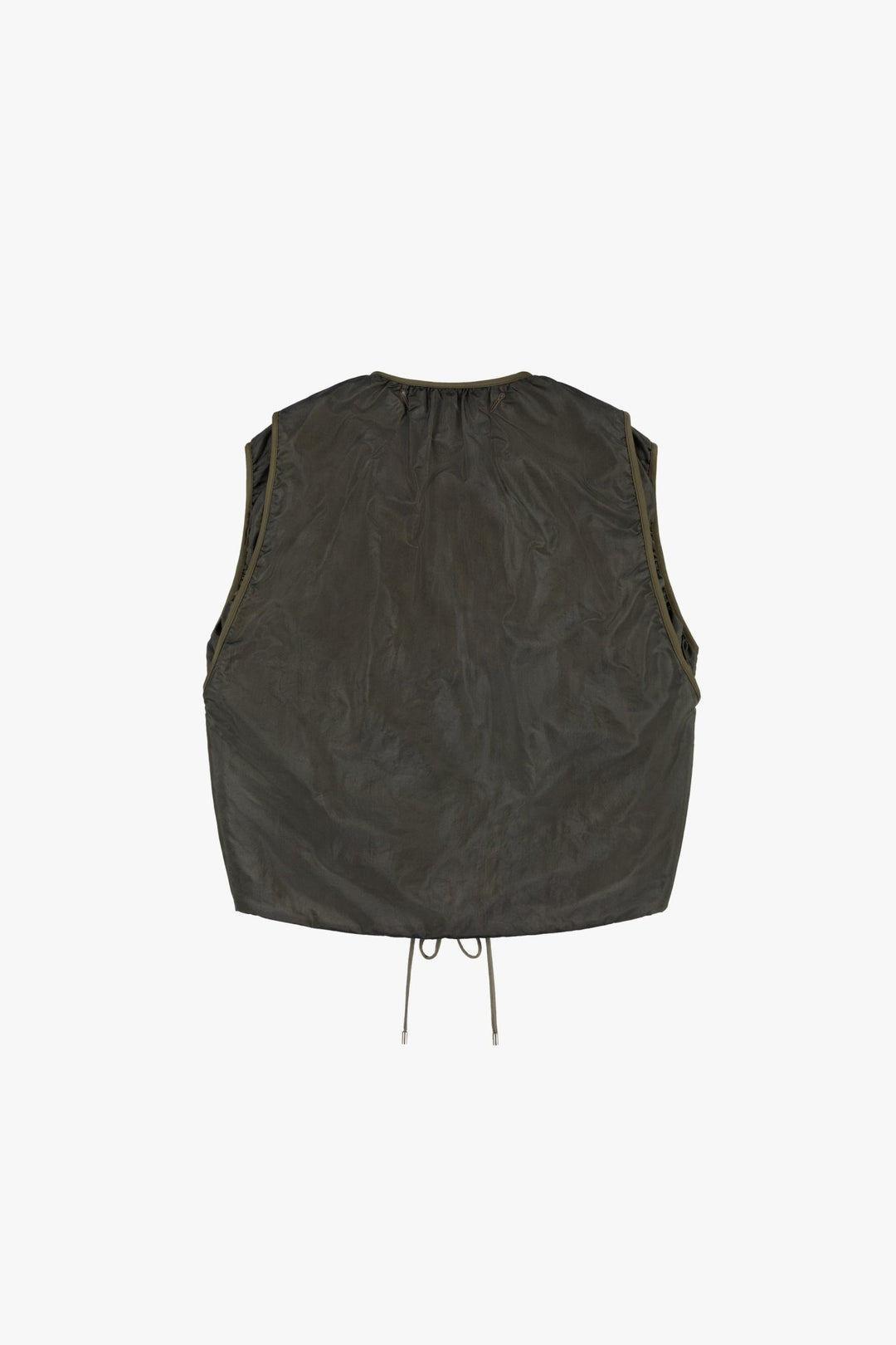 Parachute Silk Nylon Vest - Pale Olive / Oyster