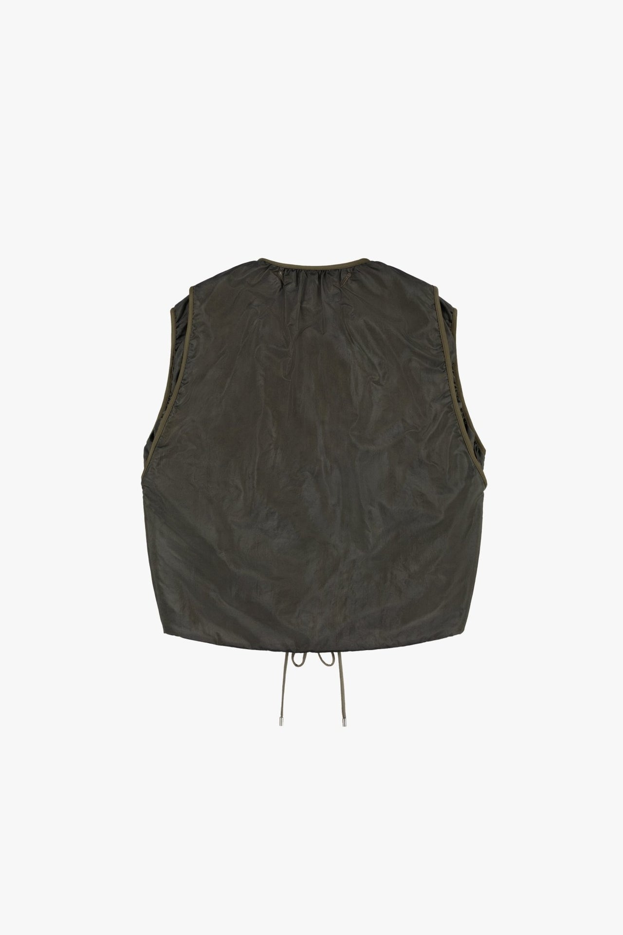 Parachute Silk Nylon Vest - Pale Olive / Oyster