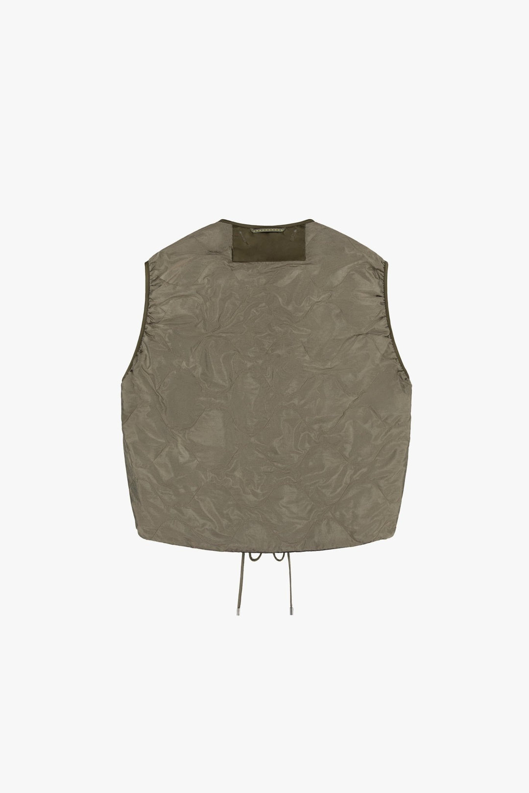 Parachute Silk Nylon Vest - Pale Olive / Oyster