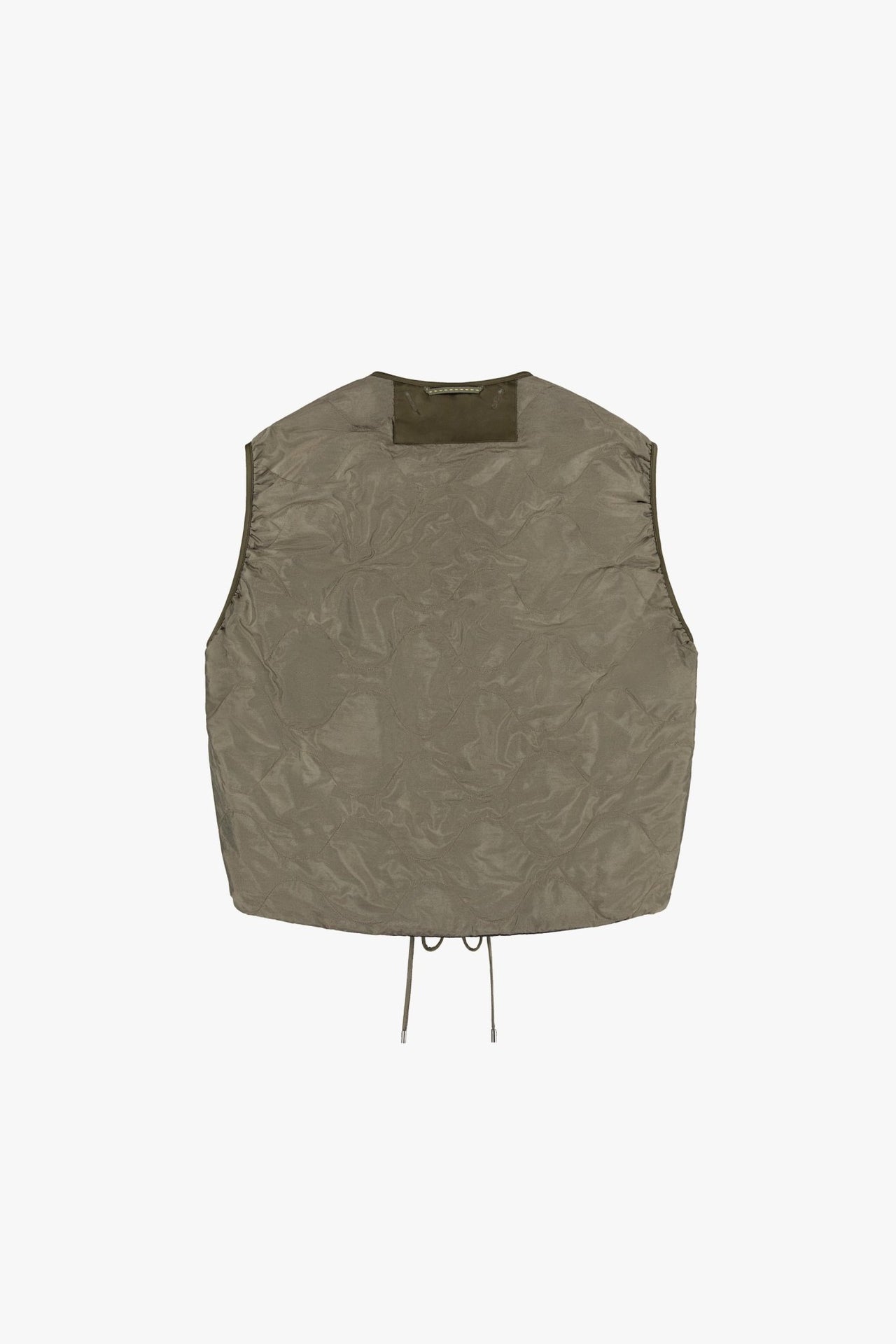 Parachute Silk Nylon Vest - Pale Olive / Oyster