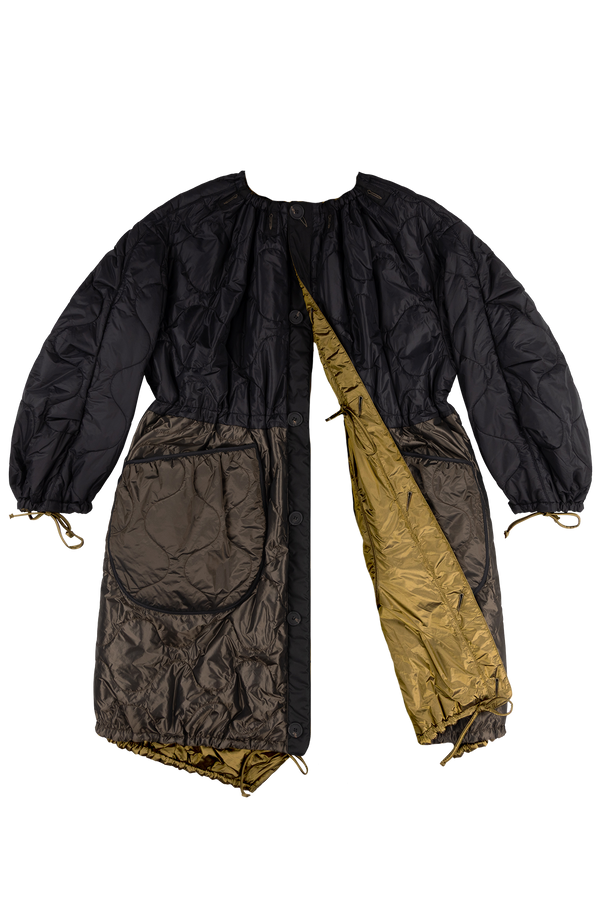 Parachute Quilted Parka - Black / Antique Gold - Layer 6
