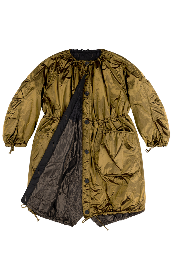 Parachute Quilted Parka - Black / Antique Gold - Layer 1
