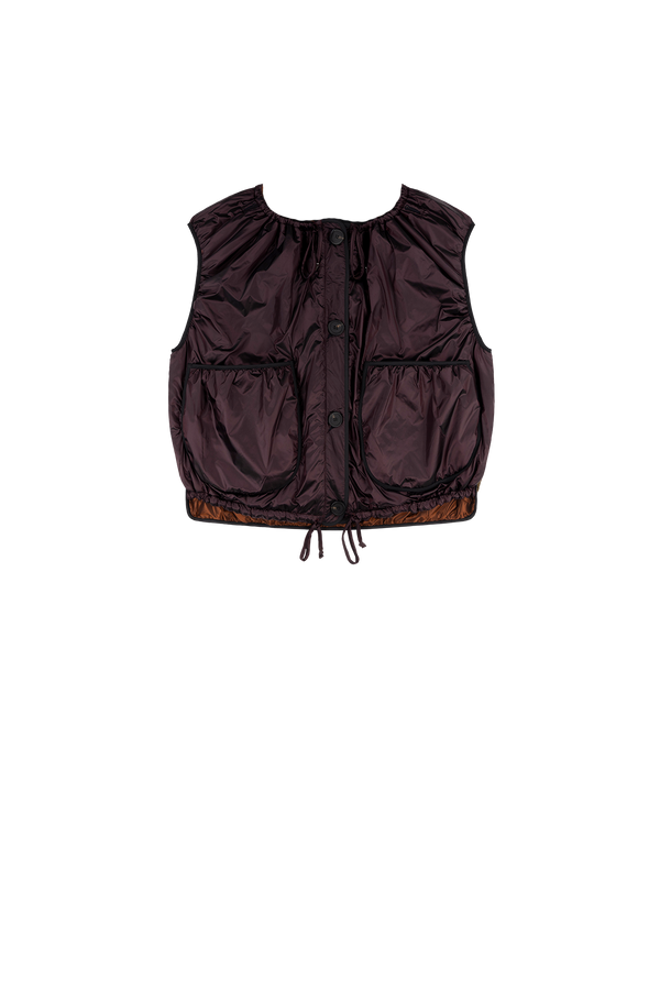 Parachute Quilted Vest - Amber / Bordeaux - Layer 5