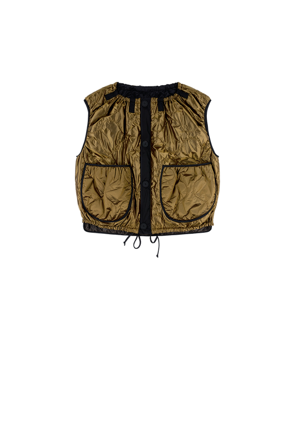 Parachute Quilted Vest - Antique Gold / Black - Layer 2