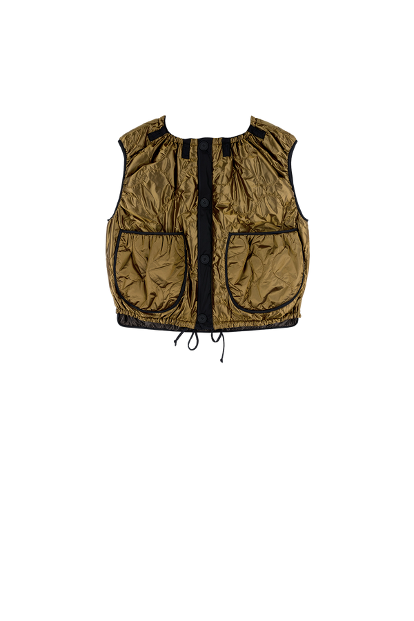 Parachute Quilted Vest - Antique Gold / Black - Layer 5
