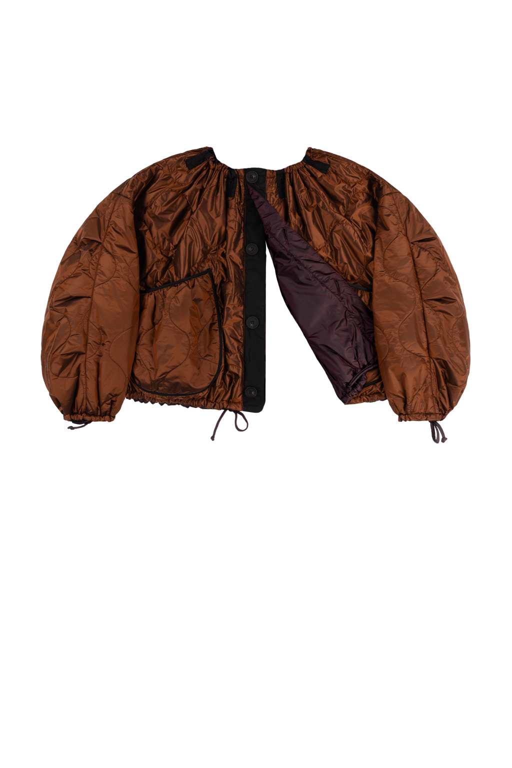 Parachute Quilted Bomber - Amber / Bordeaux - Layer 6
