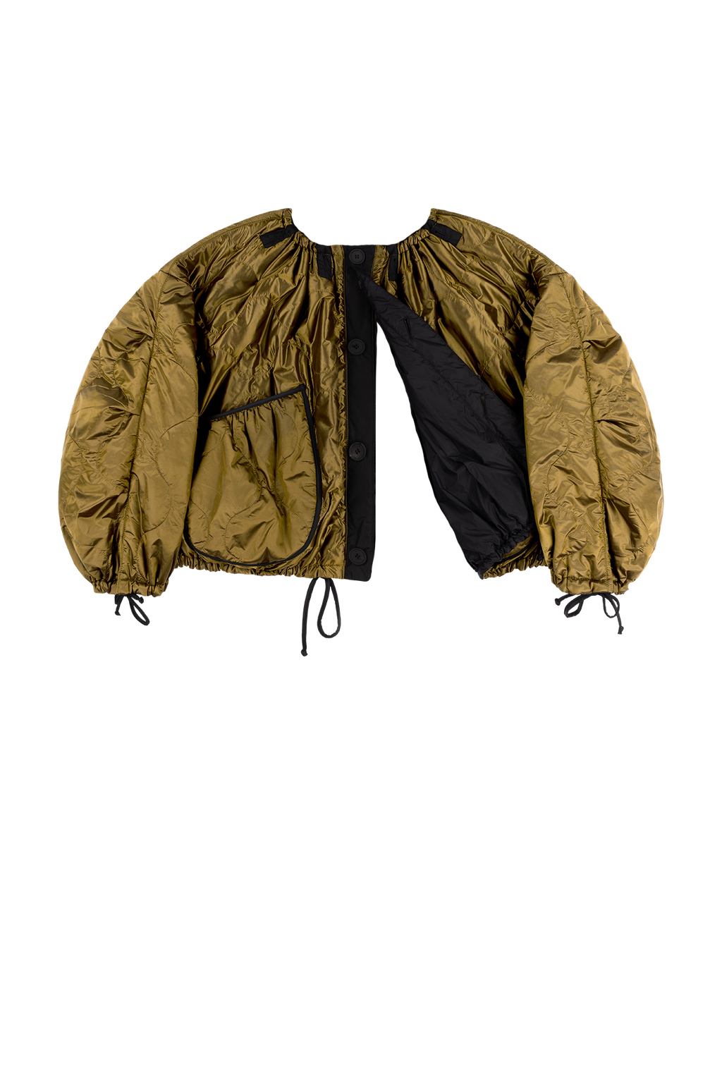 Parachute Quilted Bomber - Antique Gold / Black - Layer 6